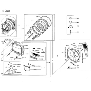 Drum Diagram and Parts List for DVE50M7450P A3-00 Samsung Dryer
