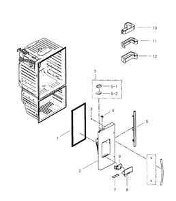 Left Door Diagram and Parts List for RFG297HDRS XAA-0001 Samsung Refrigerator