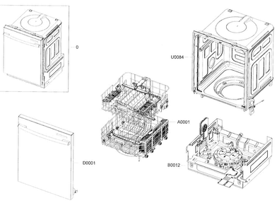 Main Assy Diagram and Parts List for DMR77LHS XAA-00 Samsung Dishwasher