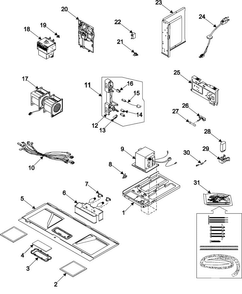 Internal Controls/latch Asy/base Diagram and Parts List for SMH6140CB XAA Samsung Microwave