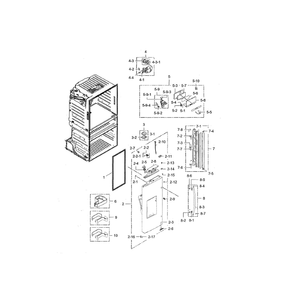 Left Refrigerator Door Diagram and Parts List for RF28HMEDBSG AA-00 Samsung Refrigerator