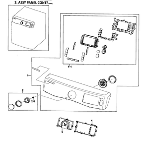 Control Panel Diagram and Parts List for DV511AGR XAA-0003 Samsung Dryer