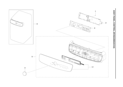 Control Panel Assembly Diagram and Parts List for WV60A9900AV A5-00 Samsung Washer