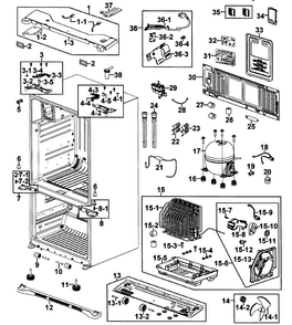 Cabinet Diagram and Parts List for RFG237AAPN XAA-0000 Samsung Refrigerator