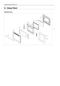 Door Assembly Diagram and Parts List for NE59T7511SS AA-00 Samsung Range