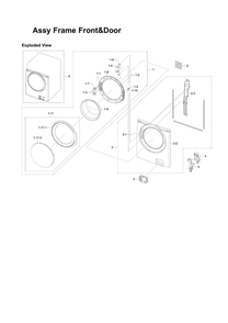 Front Frame And Door Assembly Diagram and Parts List for WF331ANR XAA-03 Samsung Washer