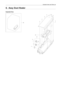 Duct Heater Parts Diagram and Parts List for DVE45R6100P A3-00 Samsung Dryer