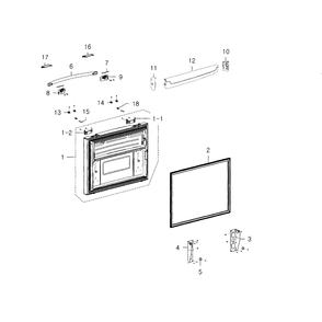Freezer Door Diagram and Parts List for RFG237AAPN XAA-01 Samsung Refrigerator
