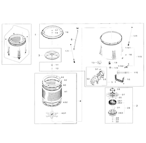 Tub Assy Diagram and Parts List for WA52J8060AW A2-0000 Samsung Washer