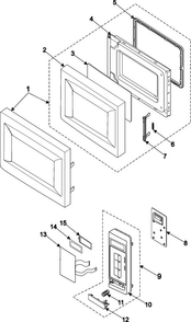 Part Location Diagram of DE93-30405F Samsung Assembly CONTROL PANEL;MW637