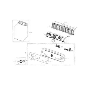 Control Panel Diagram and Parts List for DV5471AEW XAA-0004 Samsung Dryer