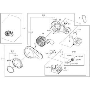 Motor Duct Diagram and Parts List for DV50K8600EW A3-01 Samsung Dryer