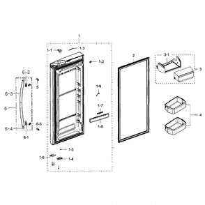 Right Door Diagram and Parts List for RFG293HARS XAA-03 Samsung Refrigerator