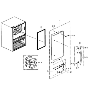 Right Door Diagram and Parts List for RF31FMEDBWW AA-02 Samsung Refrigerator