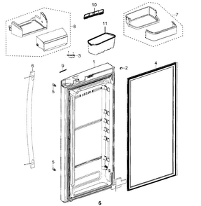 Right Door Diagram and Parts List for RFG297AABP XAA Samsung Refrigerator
