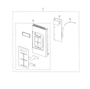 Control Box Diagram and Parts List for ME16H702SEB AA-0000 Samsung Microwave