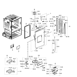 Left Door Diagram and Parts List for RF23HTEDBSR AA-06 Samsung Refrigerator