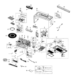 Part Location Diagram of DE63-00657B Samsung COVER FRONT;GE MD4,SPP,T