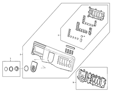 Control Panel Diagram and Parts List for WF410ANR XAA Samsung Washer