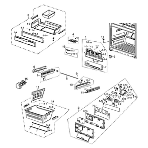 Refrigerator Diagram and Parts List for RF267AZWP XAA-0000 Samsung Refrigerator