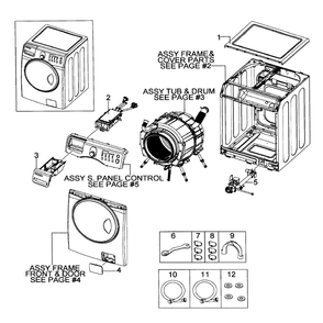Main Assembly Diagram and Parts List for WF218ANB XAA-0000 Samsung Washer
