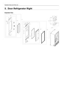 Right Refrigerator Door Parts Diagram and Parts List for RF22R7351SR AA-00 Samsung Refrigerator