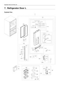 Left Refrigerator Door Parts Diagram and Parts List for RF23M8070DT AA-00 Samsung Refrigerator