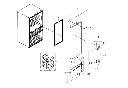Refrigerator Door R Diagram and Parts List for RF31FMEDBSR AA-0003 Samsung Refrigerator