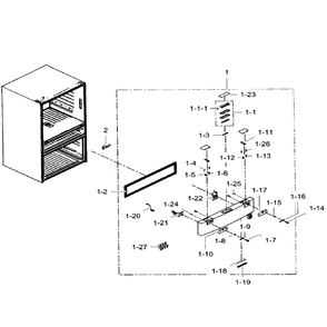 Flexzone Door Diagram and Parts List for RF31FMEDBWW AA-06 Samsung Refrigerator