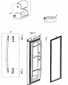 Right Door Diagram and Parts List for RF26XAERS XAA Samsung Refrigerator