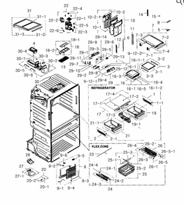 Part Location Diagram of DA97-14317A Samsung Folder Shelf Assembly