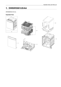 Main Assembly Diagram and Parts List for DW80R5061US AA-00 Samsung Dishwasher