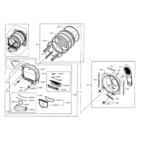 Drum Diagram and Parts List for DV45H7000GW A2-0000 Samsung Dryer