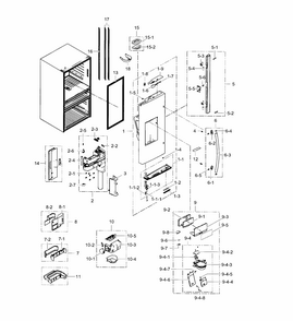 Part Location Diagram of DA82-02228E Samsung Door Assembly Ss/Left