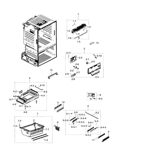 Freezer Diagram and Parts List for RF23HTEDBSR AA-04 Samsung Refrigerator