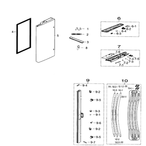 Left Door Diagram and Parts List for RF260BEAEBC AA-02 Samsung Refrigerator