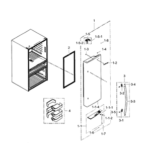 Right Door Diagram and Parts List for RF31FMEDBBC AA-06 Samsung Refrigerator