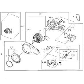 Motor Duct Diagram and Parts List for DV50K8600GW A3-01 Samsung Dryer