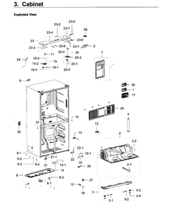 Cabinet Diagram and Parts List for RF22K9381SG AA-0000 Samsung Refrigerator