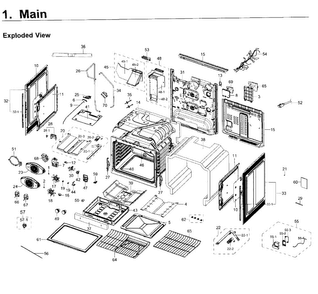 Main Asy Diagram and Parts List for NX58K9850SG AA-0000 Samsung Range