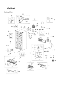 Cabinet Parts Diagram and Parts List for RS22HDHPNWW AA-04 Samsung Refrigerator