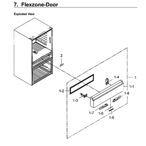 Part Location Diagram of DA82-02260X Samsung Packing Door Assembly (Middle)