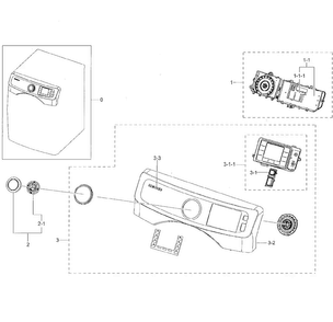 Control Panel Diagram and Parts List for DV42H5000EW A3-0001 Samsung Dryer