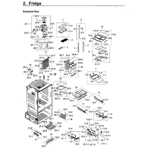 Fridge Diagram and Parts List for RF23HCEDBWW AA-13 Samsung Refrigerator