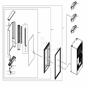 Freezer Door R Diagram and Parts List for RF22K9381SR (AA)(0005) Samsung Refrigerator
