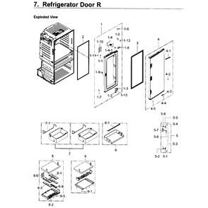 Fridge Door R Diagram and Parts List for RF28JBEDBSG AA-0006 Samsung Refrigerator