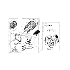 Drum Diagram and Parts List for DV5471AEP XAA-03 Samsung Dryer
