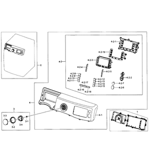 Control Panel Diagram and Parts List for WF511ABR XAA-03 Samsung Washer