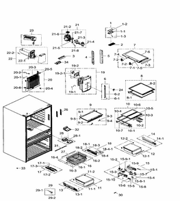 Fridge Diagram and Parts List for RF31FMEDBWW AA-0002 Samsung Refrigerator
