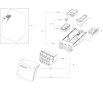Drawer Assy Diagram and Parts List for WF455ARGSGR A2-0000 Samsung Washer